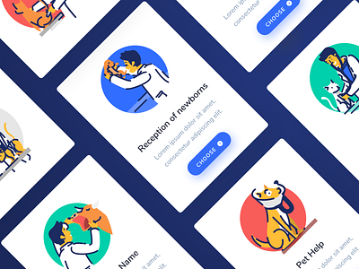 Veterinarian design icons illustration ui ux web