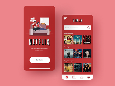 Netlix Lite app daily ui dailyui dailyuichallenge design design art figma figma design illustration minimal minimalism netflix red ui ui design ui ux ux ux design