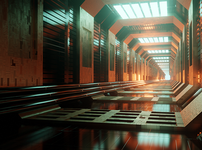 Sci Fi hallway 3d 3d art blender eevee graphic design motion graphics render sci fi