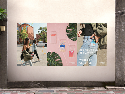 Poster Campaign | Land Matrix brand fashion geometry glitches gradients mockup modern phone cases poster simplicity urban outfitters wheatpaste