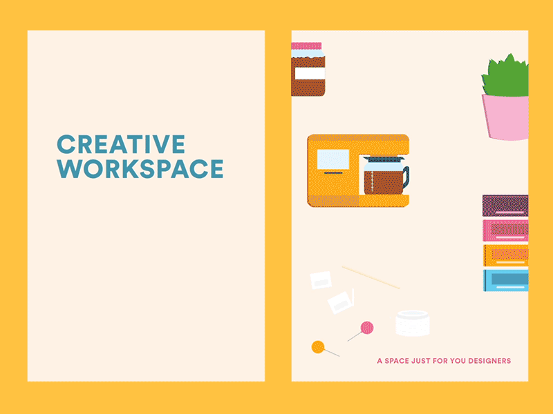 Creative Workspace Posters candy coffee creative workspace granola bar motion graphics office posters still