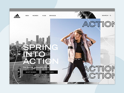 Spring Into Action — Landing Page ad adidas advertisement campaign clothing landing lines page photography sports typography