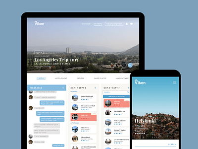Viken — Travel Planning App app ipad itinerary messages phone photo product design travel ui uidesign ux viken webapp webdesign
