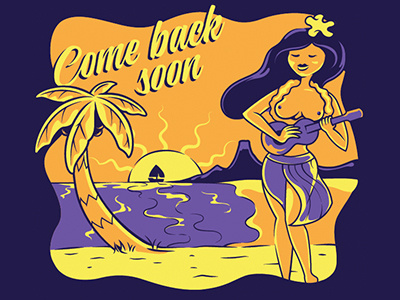 Come back soon ahloa hawaii illustration illustrator cc vector