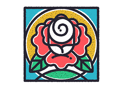 Rose icon illustration tattoo texture vector