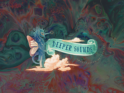 Deeper Sounds Logo Design aesthetic art balloon brand brand identity branding cosmic deep electronica deep house design electronic music eye illustration logo logo design logo design branding logo designer surreal art vector vintage logo