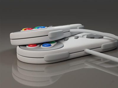 SNES Controller 3d 90s blender controller game nintendo render video game