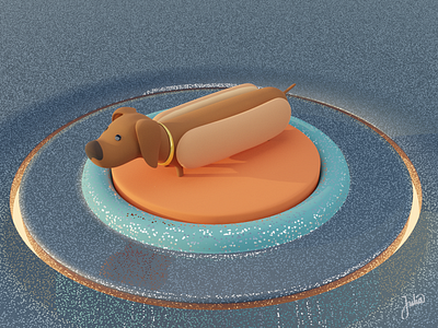 Dachshund sausage dog 3d blender dachshund dog render toy