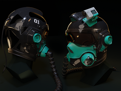 Fighter pilot helmet 3d blender game helmet maya render