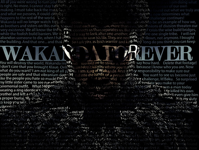 Black Panther Type Portrait blackpanther chadwickboseman design illustration movie photoshop type type design