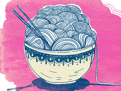 Tasty Noodles! digital dushan milic food illustration pattern pen ink