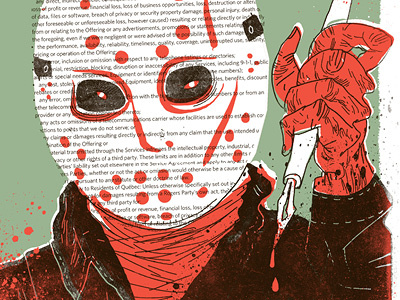 Contract Horrors! collage digital dushan milic horror illustration pen ink