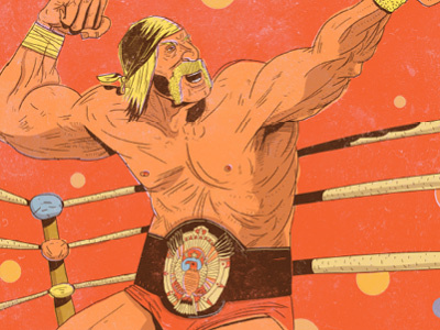 Hulk Hogan colour graphic hulk hogan illustration people sports the hulkster