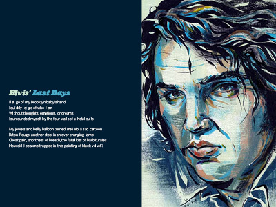 Elvis' Last Days colour concept elvis graphic graphic design illustration jacqui oakley people portrait