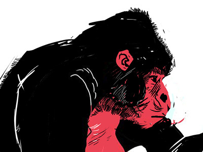 The Big Ape animal chimp colour drawing graphic illustration monkey