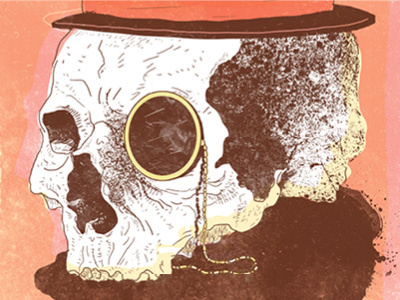 A Classy Ending colour concept death graphic illustration monocle skull