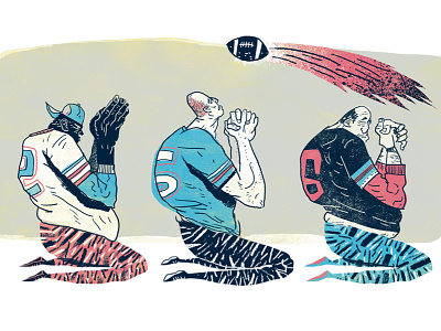 Football Prayers buffalo colour concept digital drawing football gesture illustration photoshop pray sports