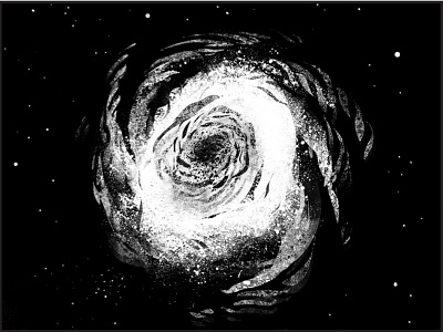 Spiral Galaxy 1 astronomy black white concept cosmos digital drawing illustration nerd photoshop science space stars