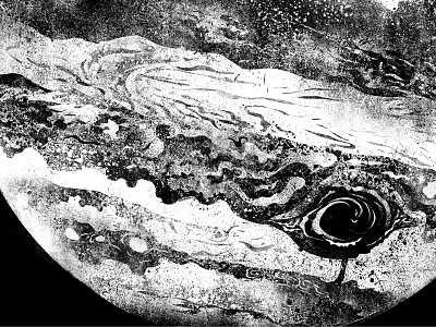 Jupiter - WIP 2 astronomy black white concept cosmos digital drawing illustration jupiter nerd photoshop planet science space