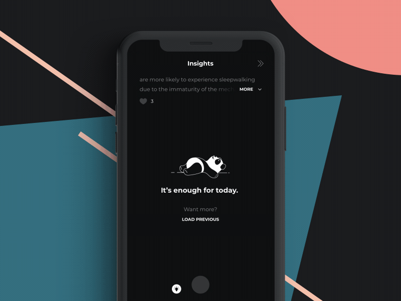 Sleep Booster: Feed interaction animation app motion typography ui