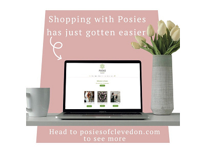 Posies of Clevedon site launch Instagram post branding design illustrator logo marketing minimal web website