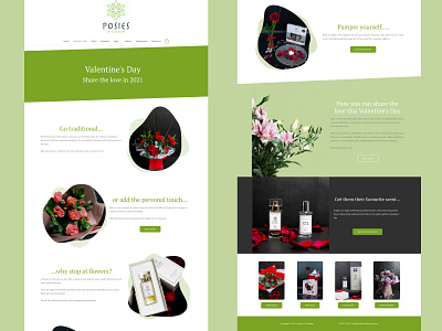 Posies of Clevedon Valentine's Day branding design flat graphic design marketing minimal typography ux web web design website
