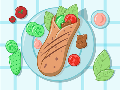 Shaurma food illustration vector