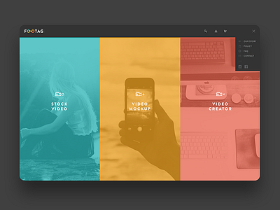 Footag Landing footag landing mockup ui