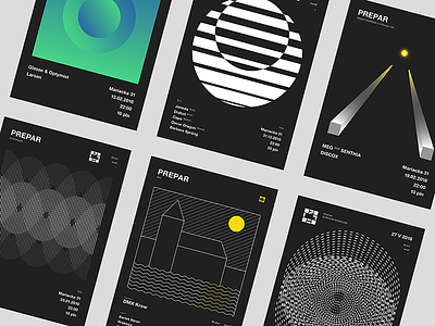Techno Posters design minimalistic poster techno typographic