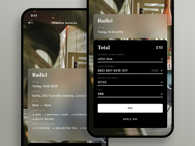 Workroom — Booking Process app booking clean design flower ios iphone x lifestyle minimal process restaurant ui ux