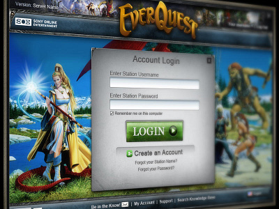 EverQuest Launcher UI fantasy gaming rpg ui