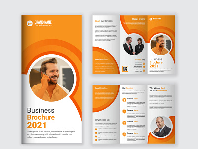 Tri-fold Business Brochure Template Design branding brochure brochure design business brochure corporate flyer design illustration marketing brochure minimalist design promotional design trifold brochure trifold brochure design trifold template vector template