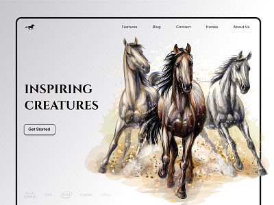 Horse Club Landing Page app club convrtx design horse illustration minimal modern typography ui unique ux web