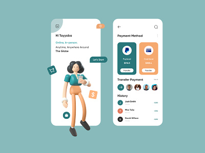 Mobile app for Online Payments Ui Design 3d app bank banking bankui clean figma minimal mobile onlinepayment typography ui uiux ux versatile