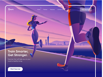 Fitness Landing Page app clean design fitness healthy illustration interface lifestyle minimal modern typography ui ui design uiux unique ux ux ui design versatile web website