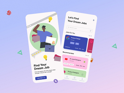 Hiring - Job Finder App Design app clean cv design employee figma find finder hiring job job board job finder list mobile app design recruiter search ui uiux ux work