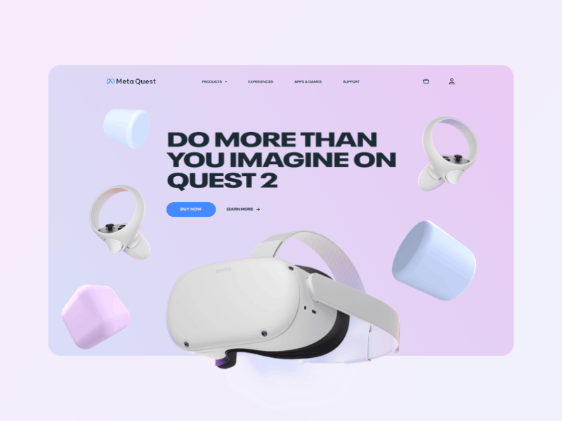 Meta Quest VR Promo page | Daily UI #003 design landing ui web