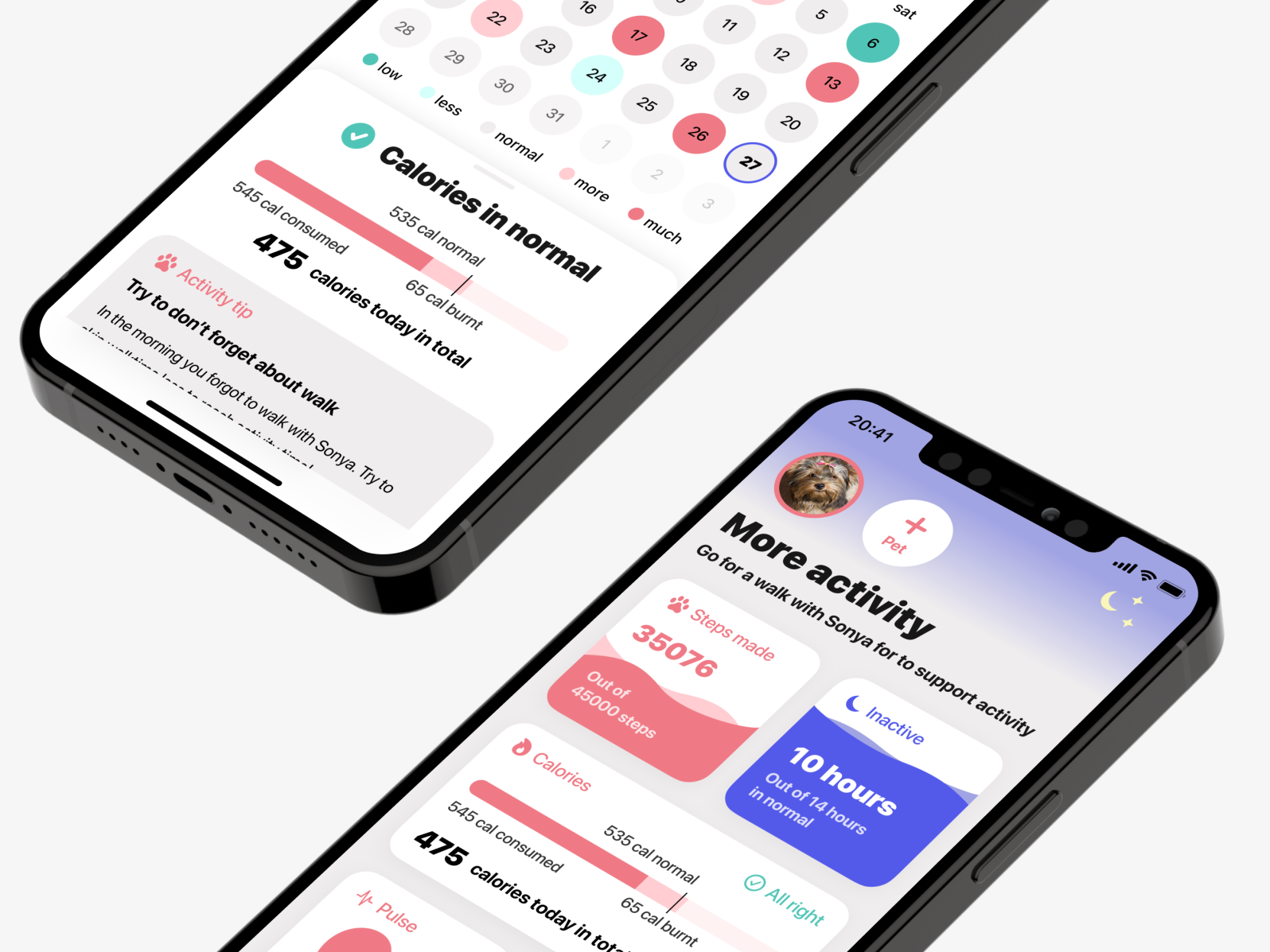 Wellness tracker for pets app by Nick Antonov on Dribbble