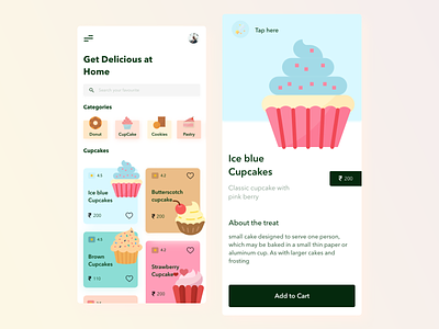 Bakery App appdesign bakery bakeryathome design illustration shopping treat typography ui ui ux uidesign uiux uiuxdesign