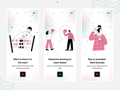 Onboarding education app concept