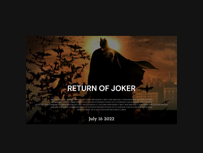 Movie Poster- Return of Joker design typography ui