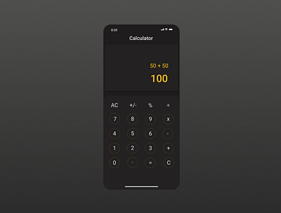 DailyUI 4- Calculator design ui