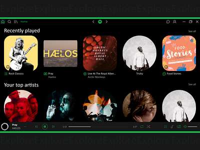 🟢Spotify desktop app redesign app concept design desktop desktop app music music app music player play ui ux