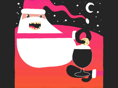 Beer Gif #14 - Milk Stout animation beer christmas cookie gif illustration loosekeys milk milk stout santa santa claus stout