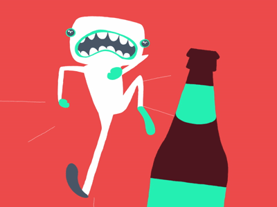 Beer Gif #18 - Beer Chaser animation beer beer chaser bottle gif illustration loosekeys