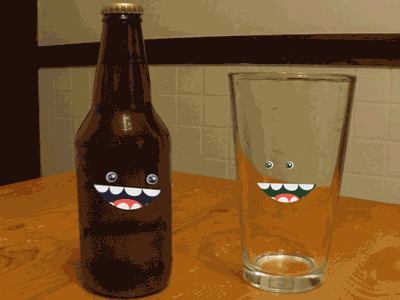 Beer Gif #21 - Proper Pour animation beer bottle dead gif illustration loosekeys pour