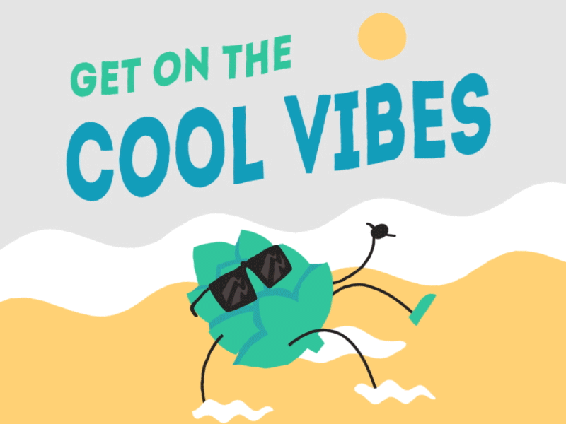 Beer Gif #37 - Cool Vibes animation beer chill cool vibes gif hang loose hop loosekeys river float sunglasses sunshine
