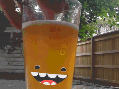 Beer Gif #42 - On Empty (Filled up) animation beer drinking drunk empty gif glass loosekeys smile