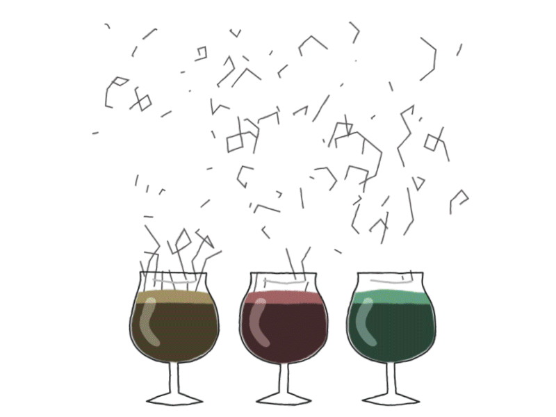 Beer Gif #48 - Smoked beer ale animation beer gif illustration loosekeys rainbow smoke smoked tulip glass