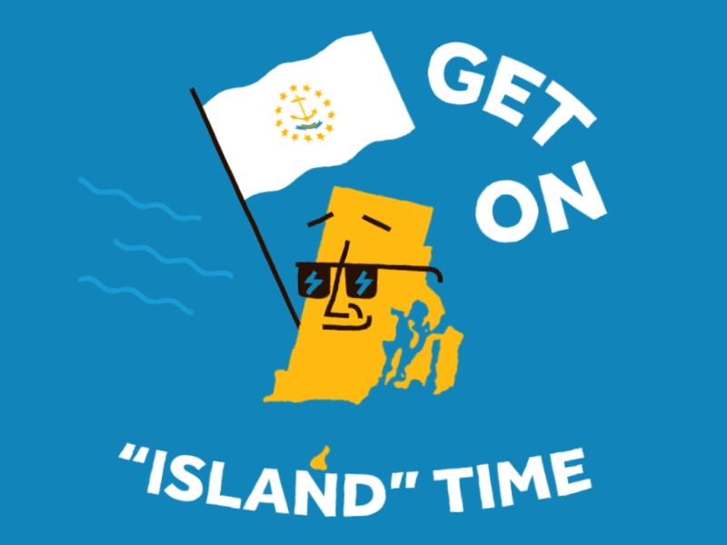 States Gif 05 - Rhode Island! america animation chill flag gif illustration island time loosekeys ocean rhode island